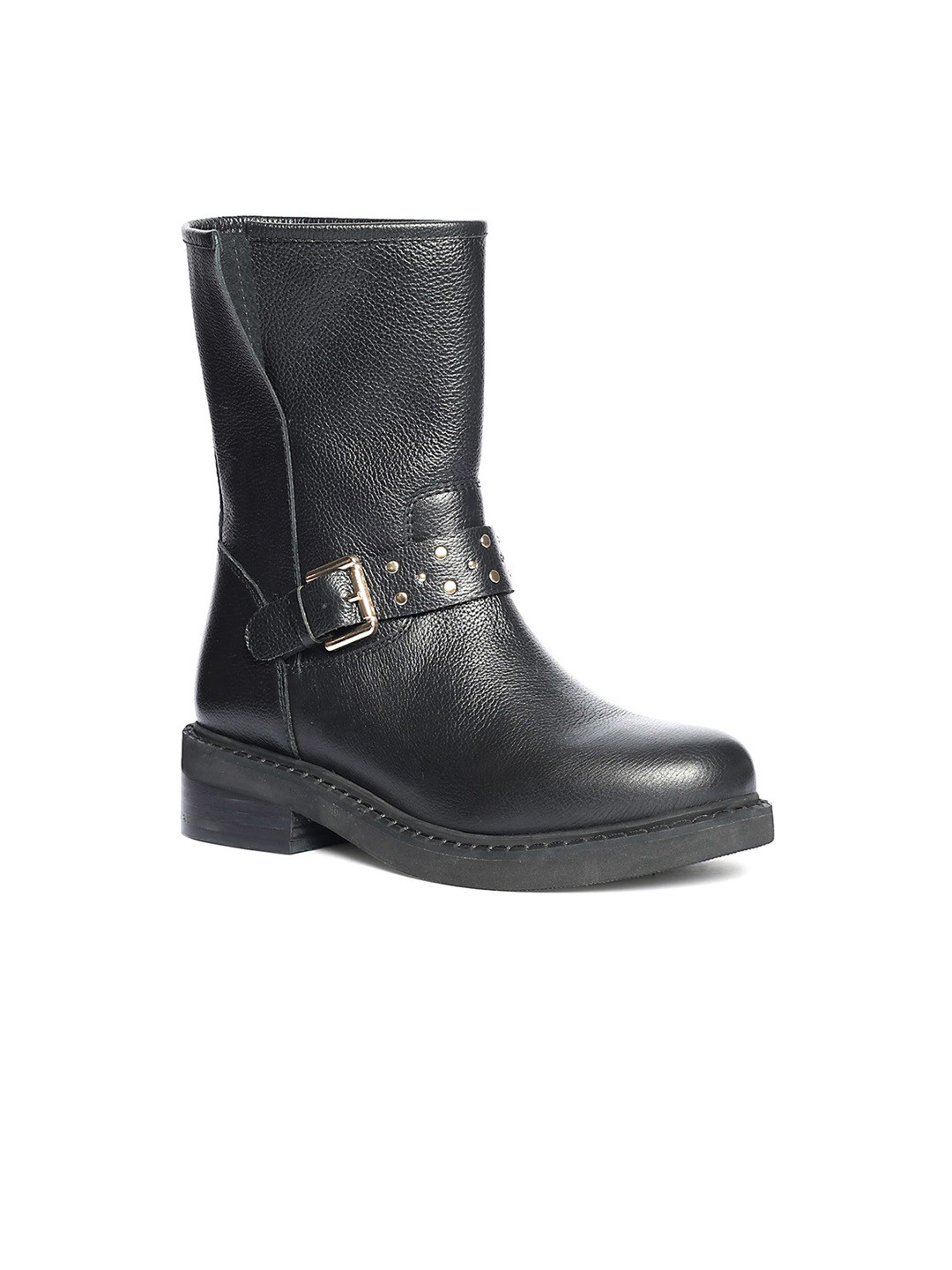 Saint G Women Genuine Leather Block-Heeled Winter Ankle Boots