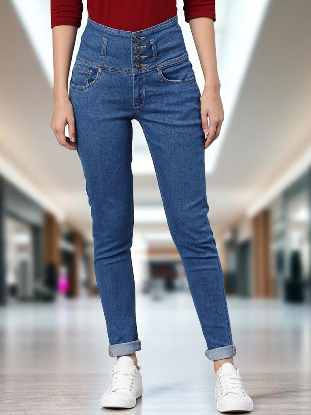 Esplendido Women Jean Skinny Fit High-Rise Light Fade Stretchable Jeans