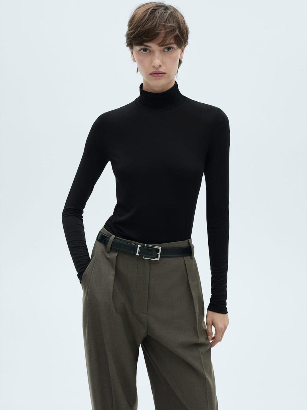 MANGO Turtle Neck Slim Fit T-shrit