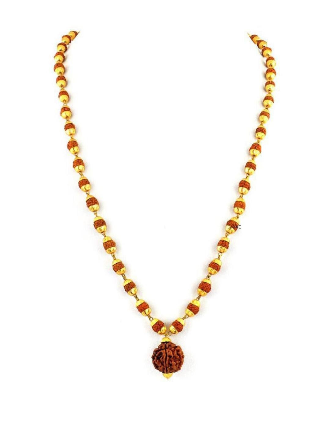 AURRA STORES Adult Gold-Plated Rhudraksha Chain