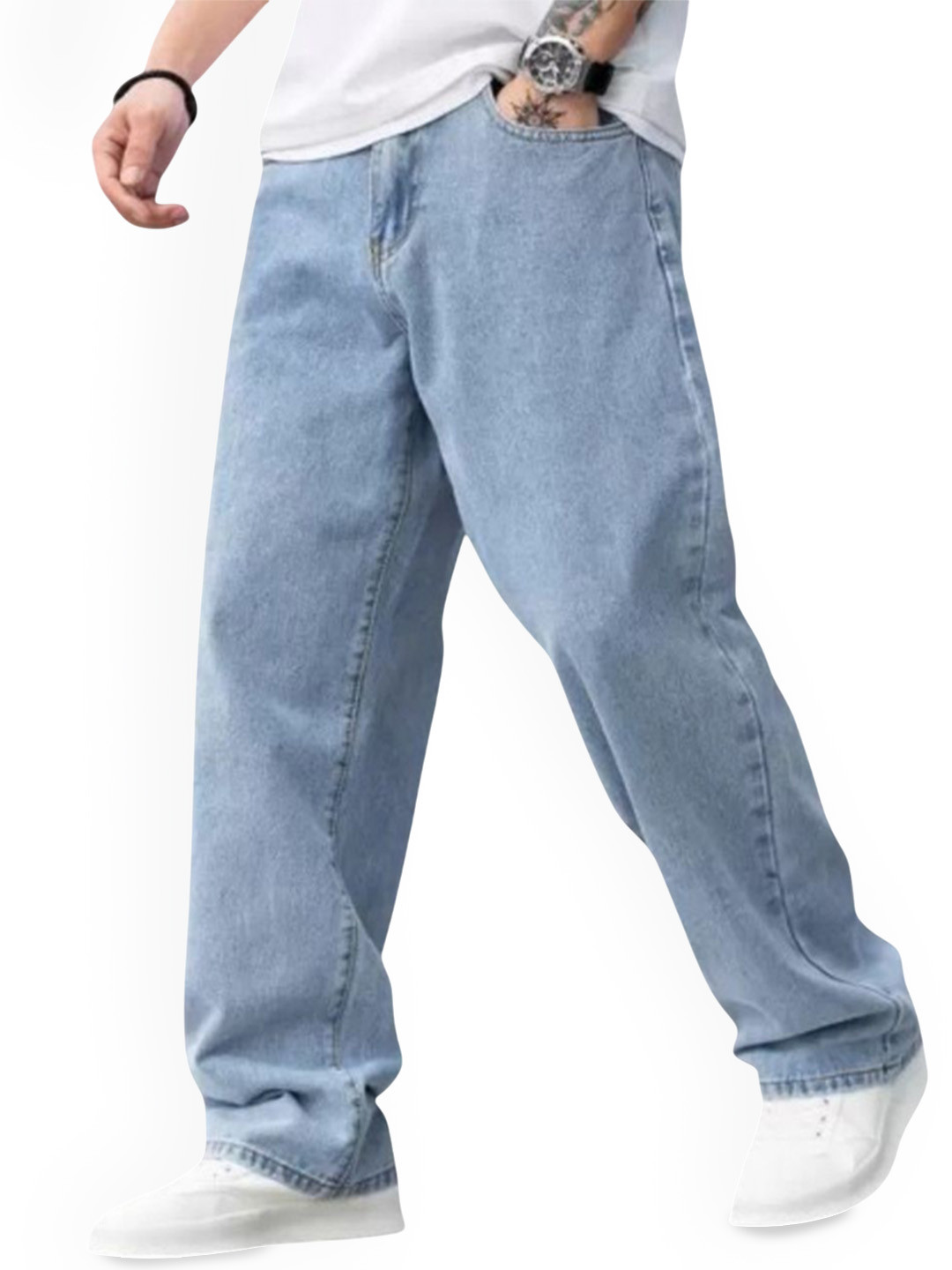Playfeel Men Mid-Rise Clean Look Jeans