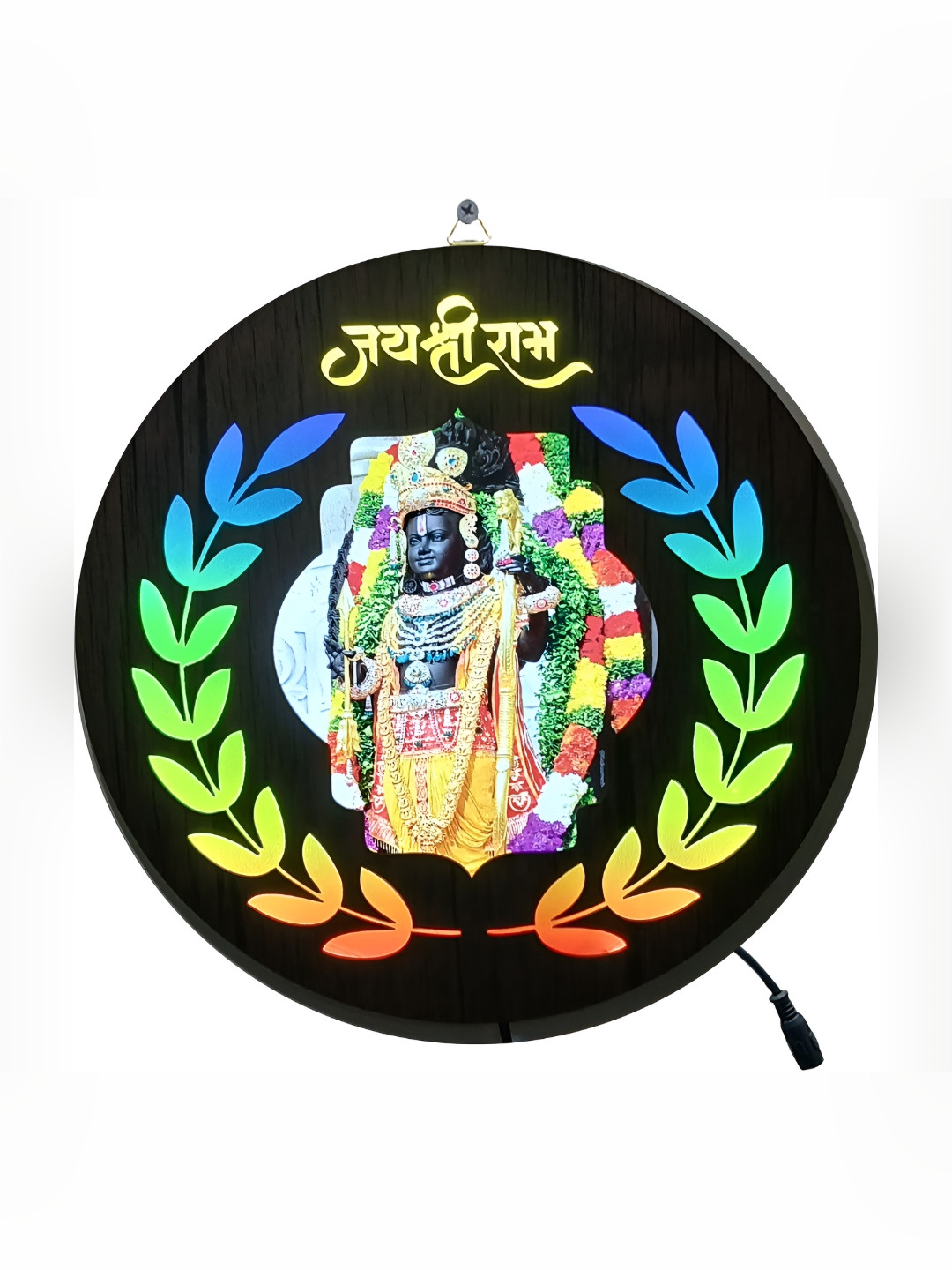 SHRI KHATU SHYAM CREATION Black & Blue Lord Rama Printed Wall Photo Frame