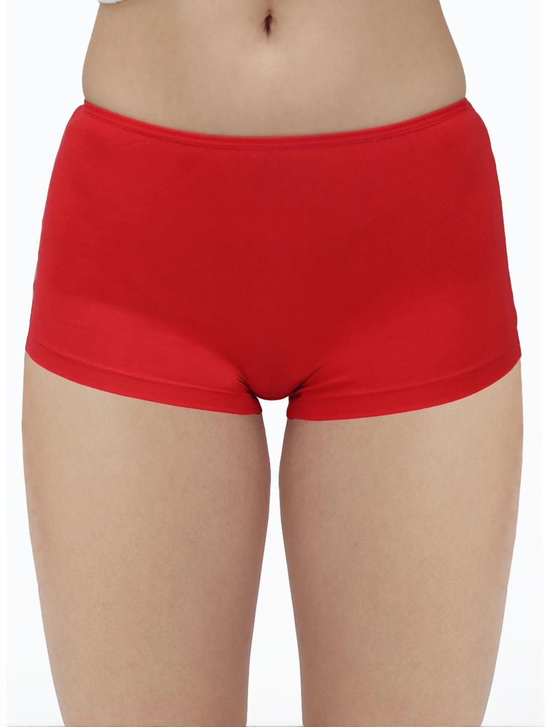AMUL COMFY  Pack of 5 Women Cotton Plain Regular Boy Shorts