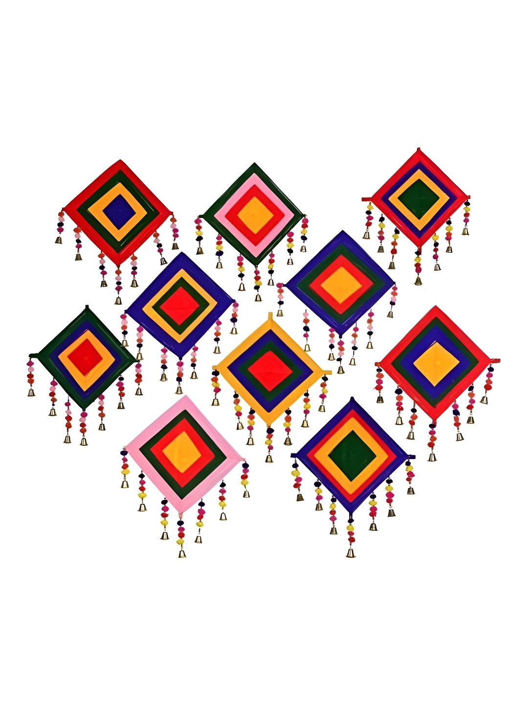 Sellplus 10 Pcs Red & Blue Kite Bell Hanging