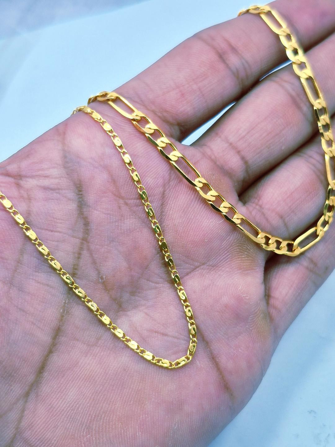 DIVYANSHI COLLECTION Pack of 2 Unisex Brass Gold-Plated Chain