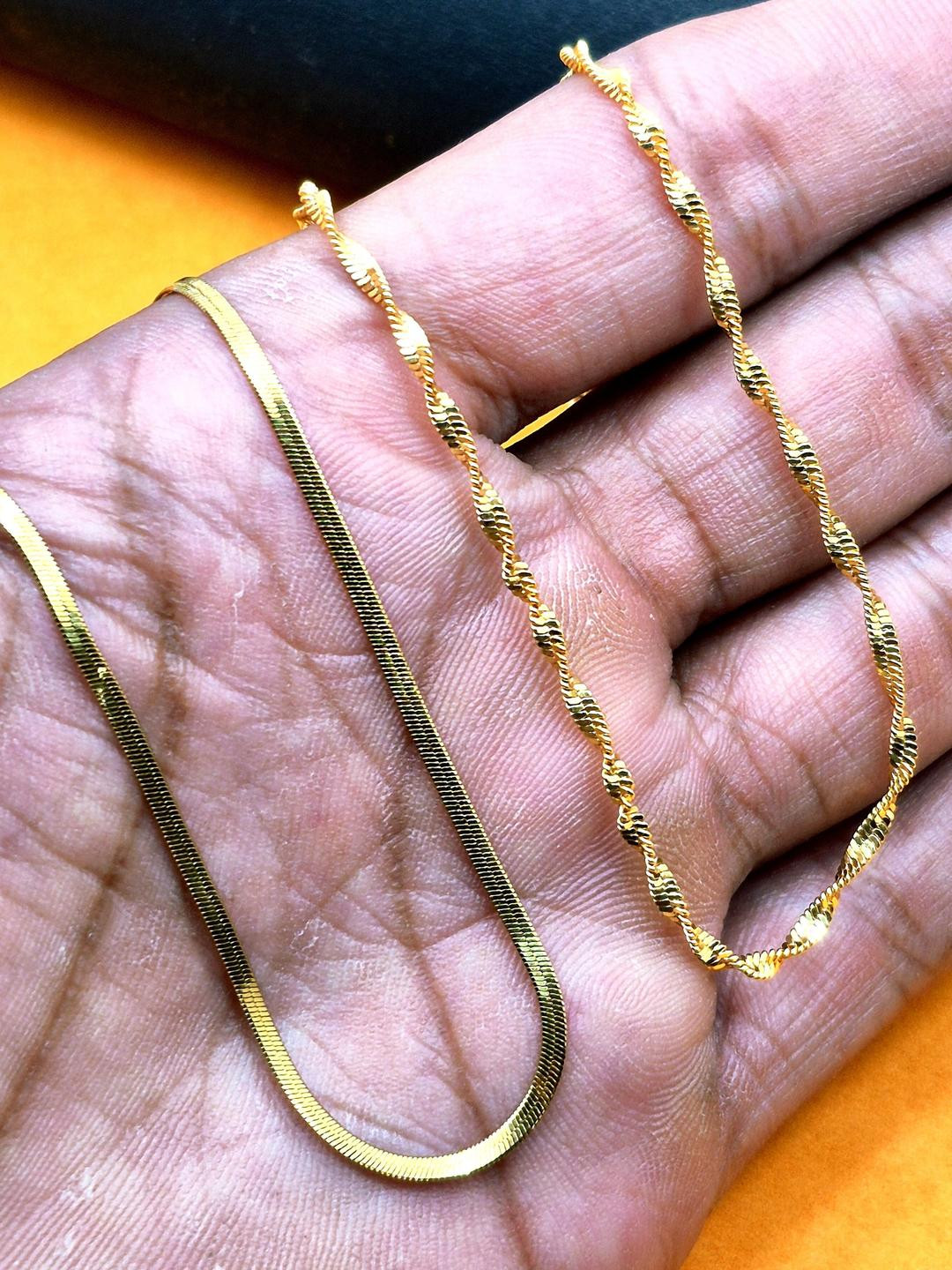 DIVYANSHI COLLECTION Unisex Set of 2 Gold-Plated Chain