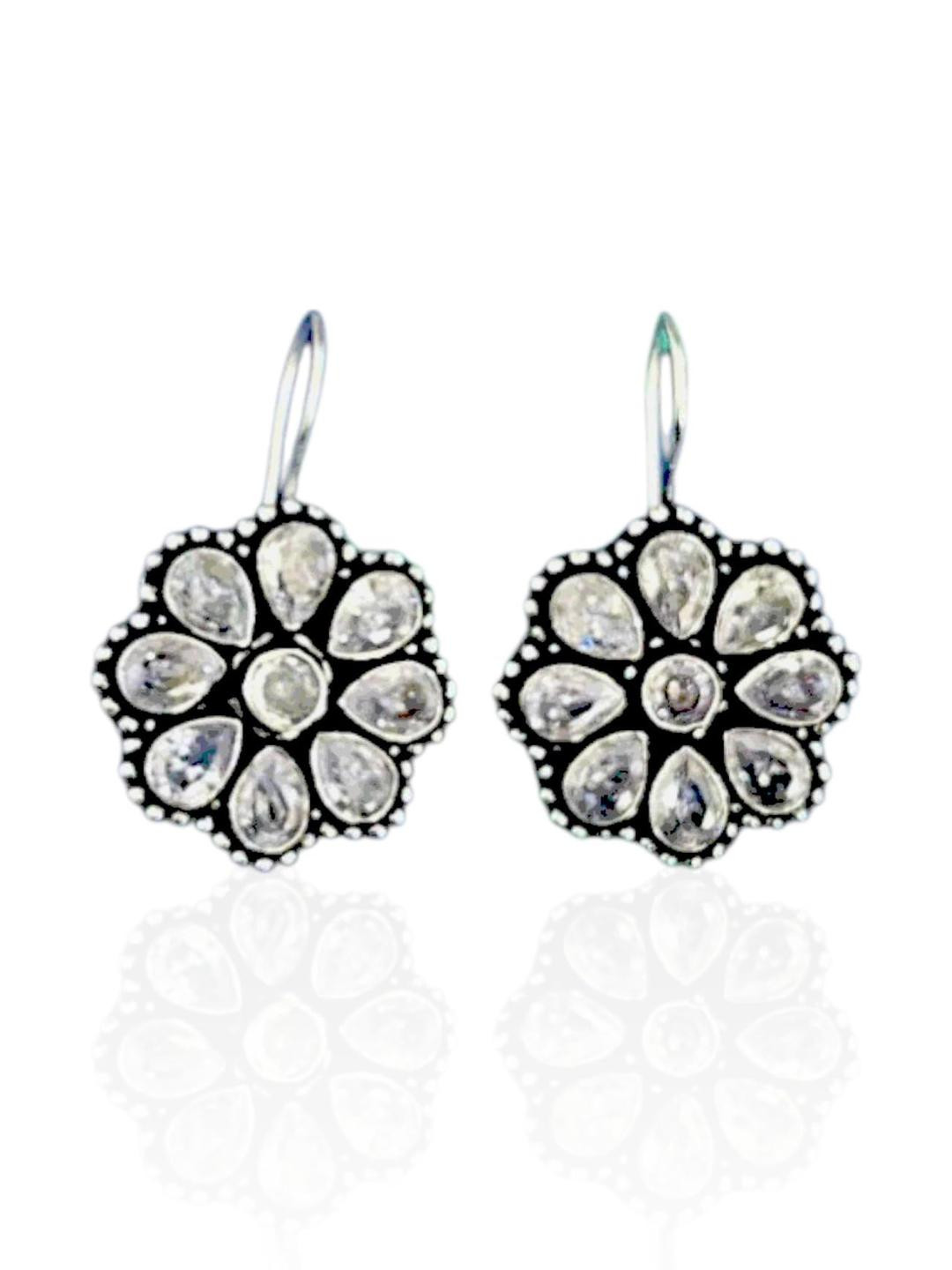D Glamm Fashion-SPARKLING STYLE Women Floral Drop Earrings
