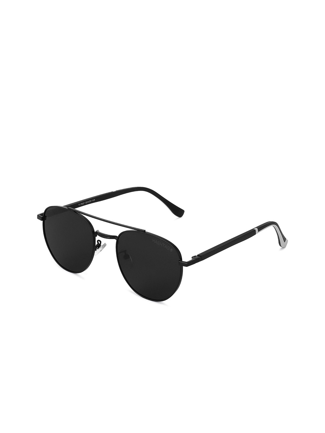 HASHTAG EYEWEAR Unisex Aviator Sunglasses with UV Protected Lens WB-T170372-BLK-BLK-Black