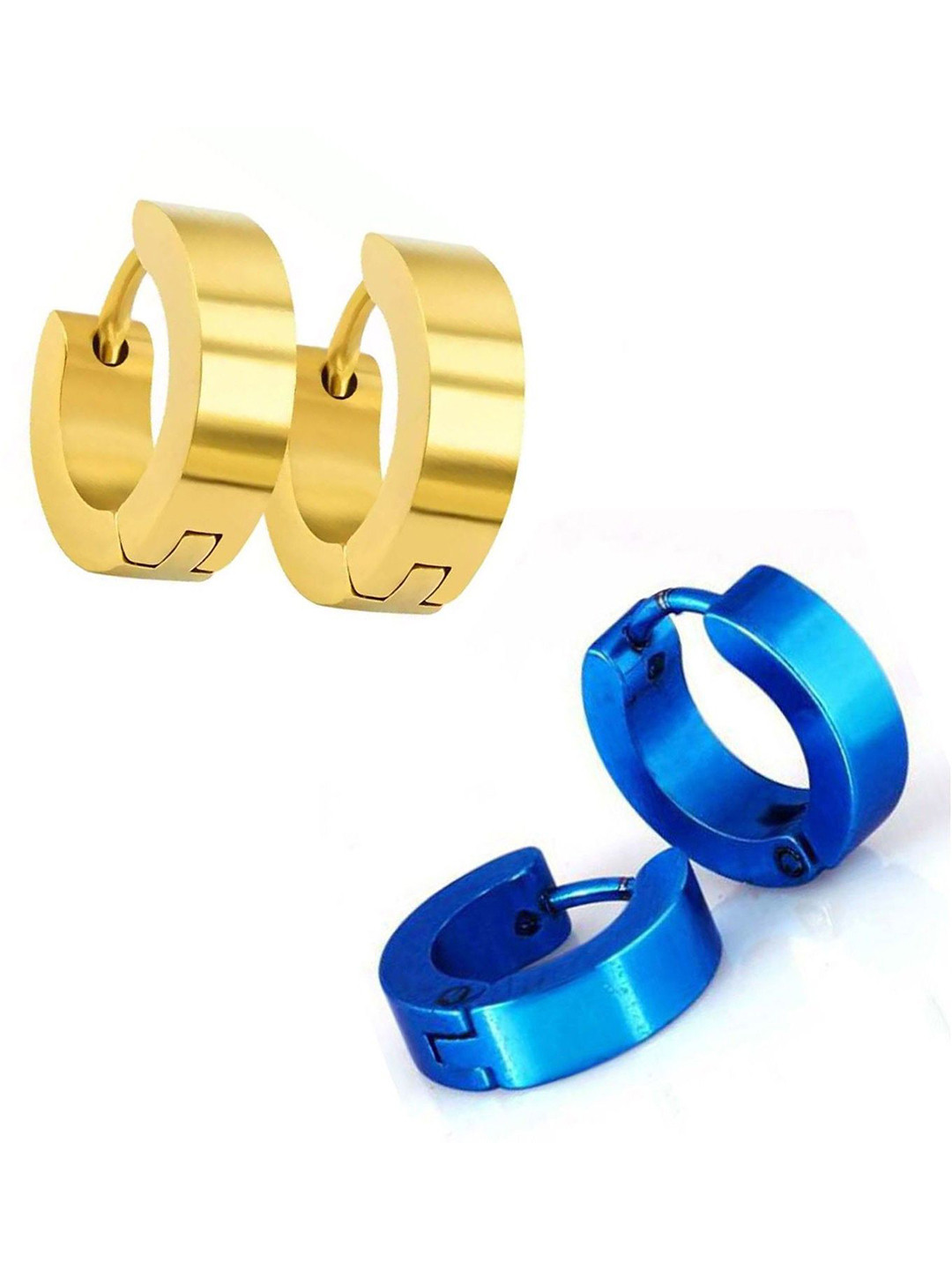shobhram Set Of 2 Metal Circular Hoop Earrings