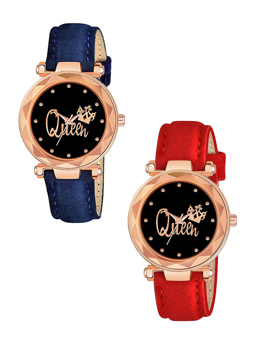 Gopal Shopcart Unisex pack of 2 Analogue Watch GR379RG Q BLU RED Vel L