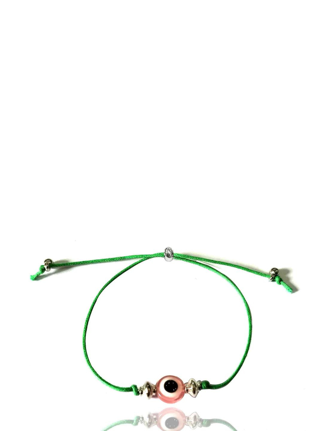 gurjari jewellers Silver Multistrand Evil Eye Bead Bracelet