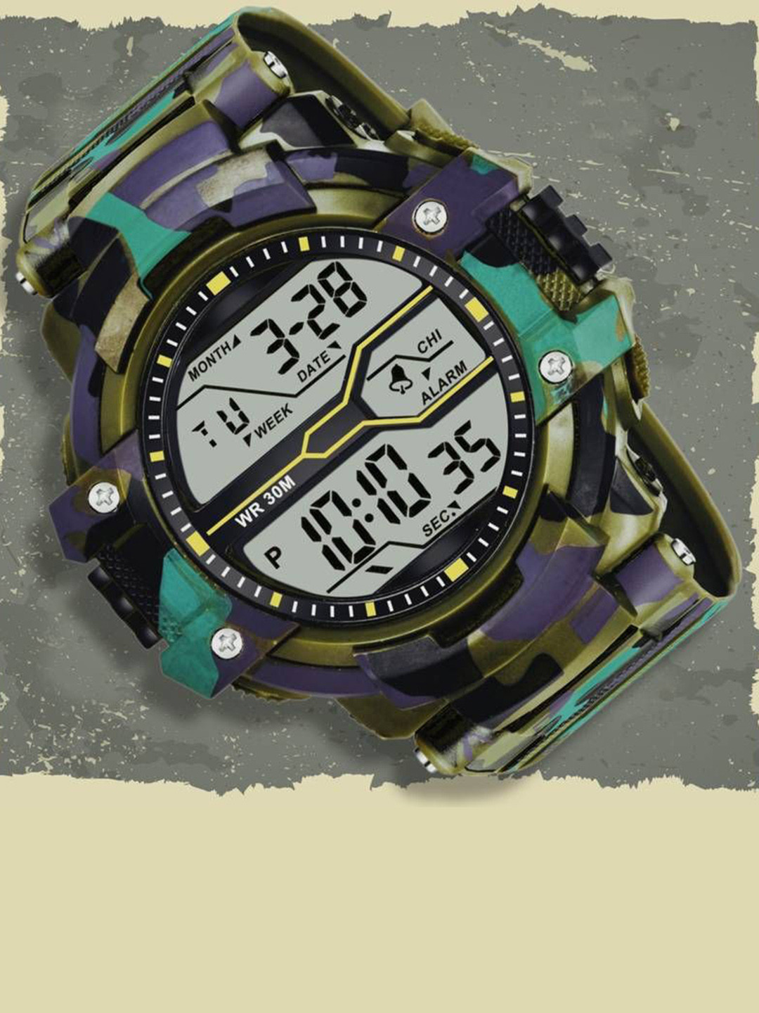 Hala Men Solid Round Tang Regular Digital Watch-MILITARY-1