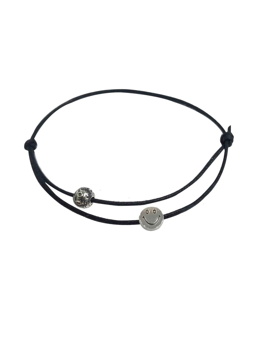 gurjari jewellers Girls Two Strand Oxidized Smiley Anklet