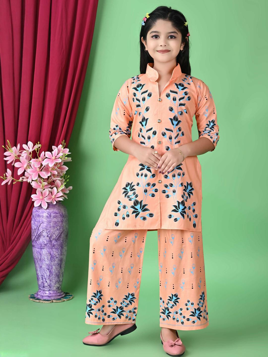 NFashion Girls Printed Kurta Pyjama set