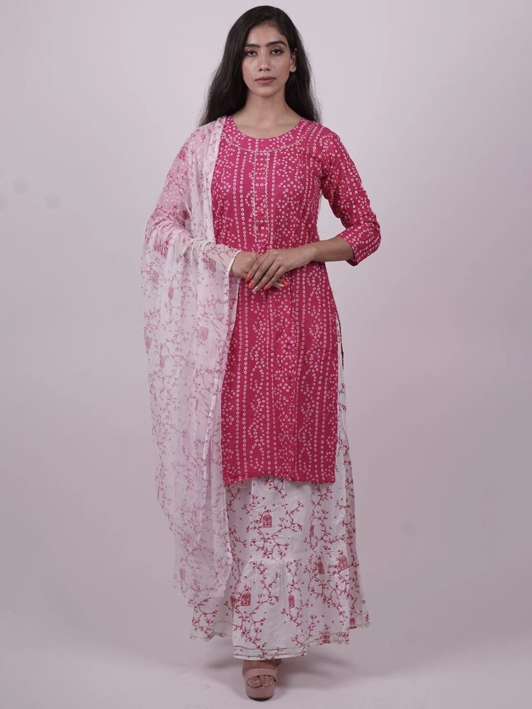 Rafinity Designer Women Ethnic Motifs Printed Kurta with Skirt & Dupatta