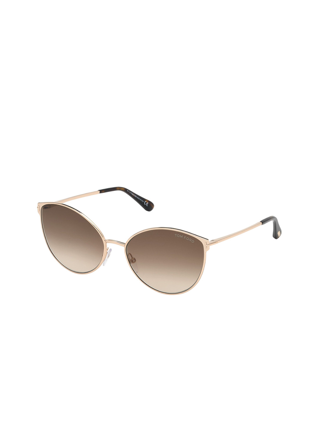 Tom Ford Women Brown Lens & Rose Gold-Toned Oversized Sunglasses with