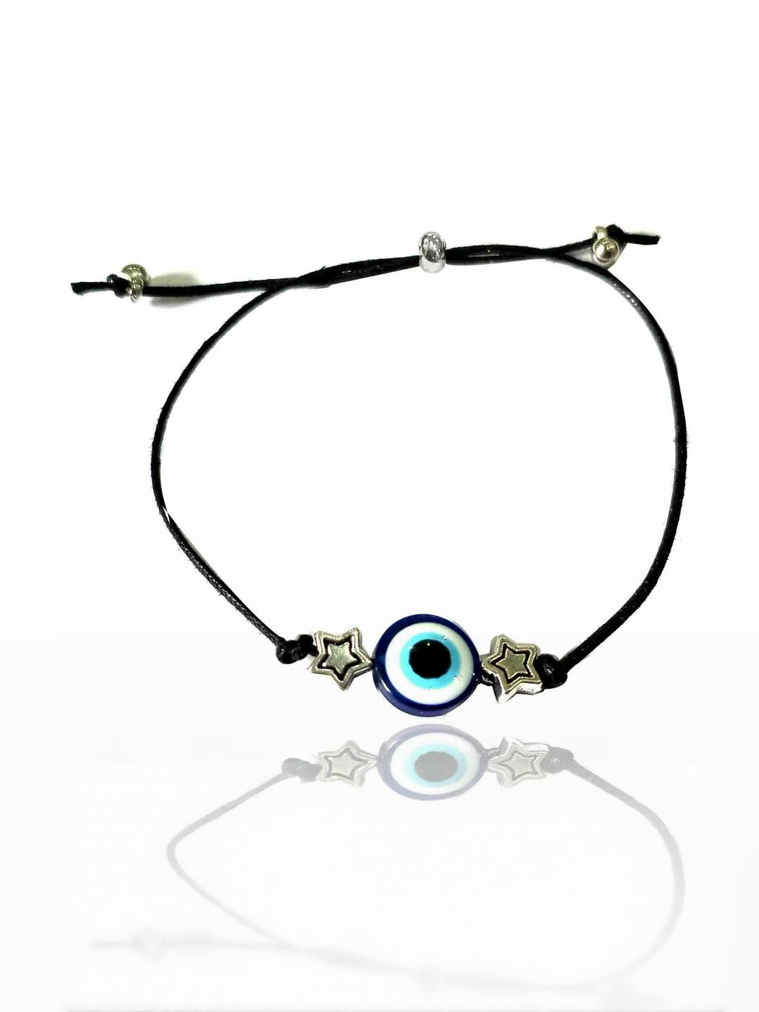 gurjari jewellers Women Black Thread With Star Oxidised Artificial Beads Bracelet