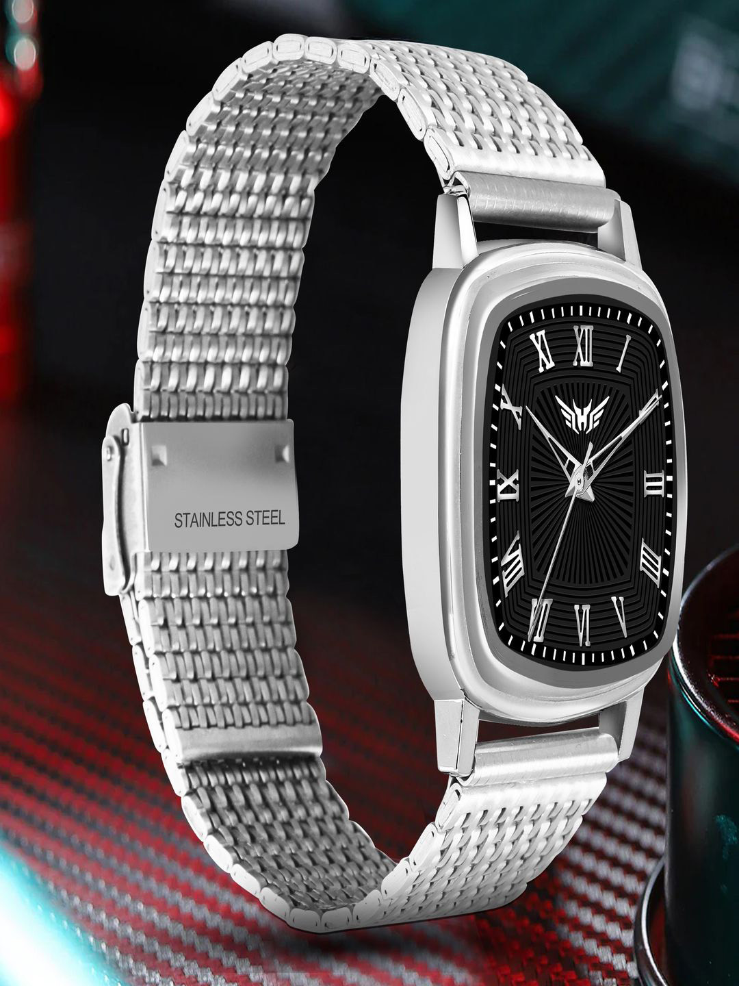 Hala Men Textured Rectangular Foldover Regular Analogue Watch-3011