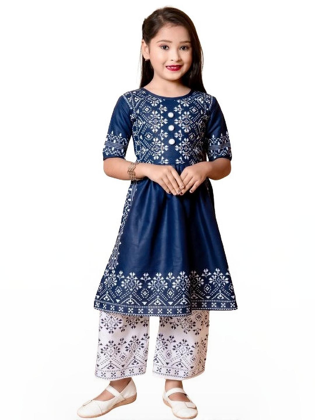 NFashion Blue Kids-Girls Kurta Sets