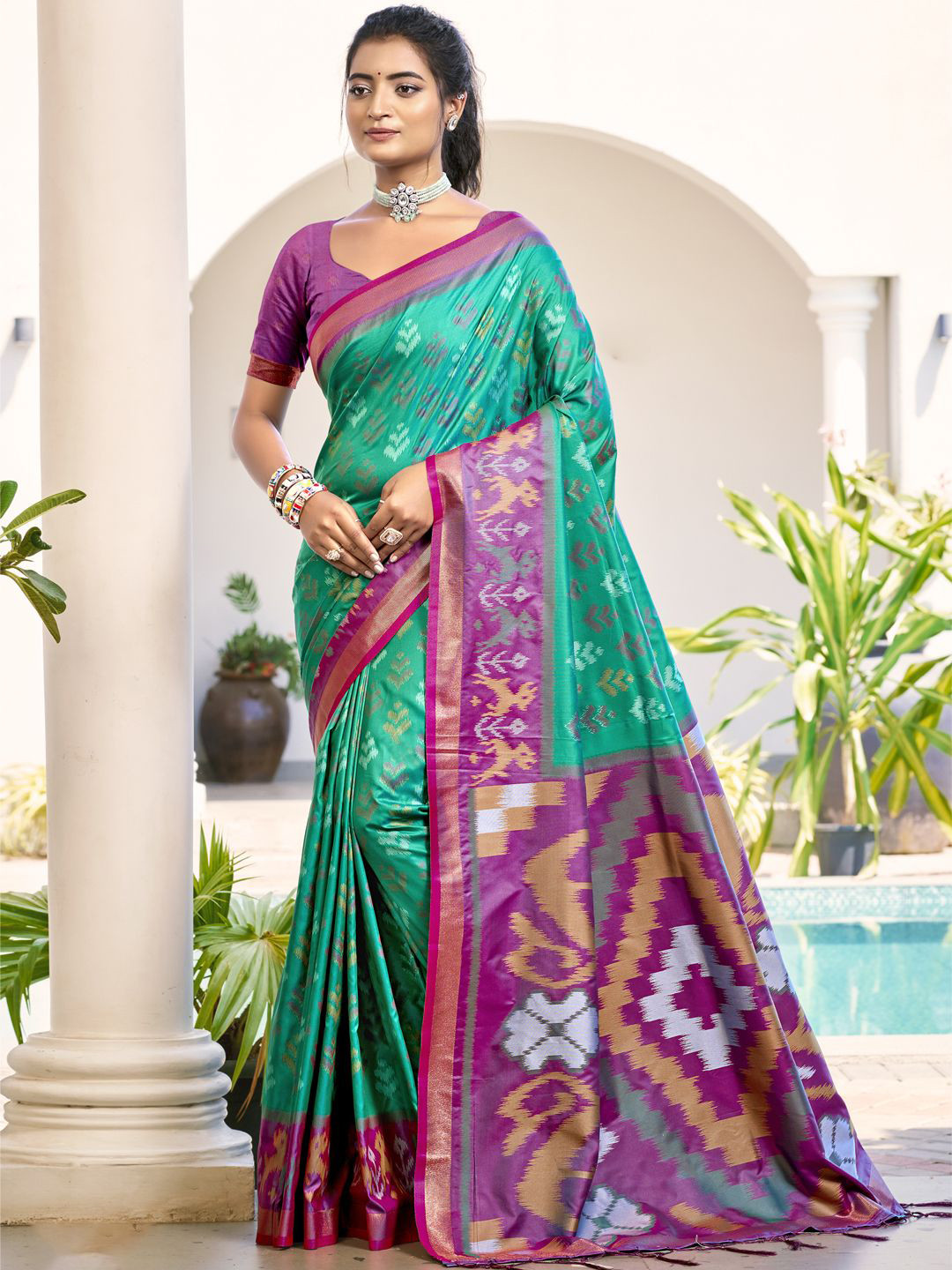 Astita Woven Design Zari Pochampally Saree