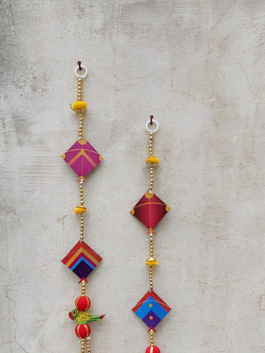 Sellplus 2 Pcs Blue Kite With Bell Wall Hanging