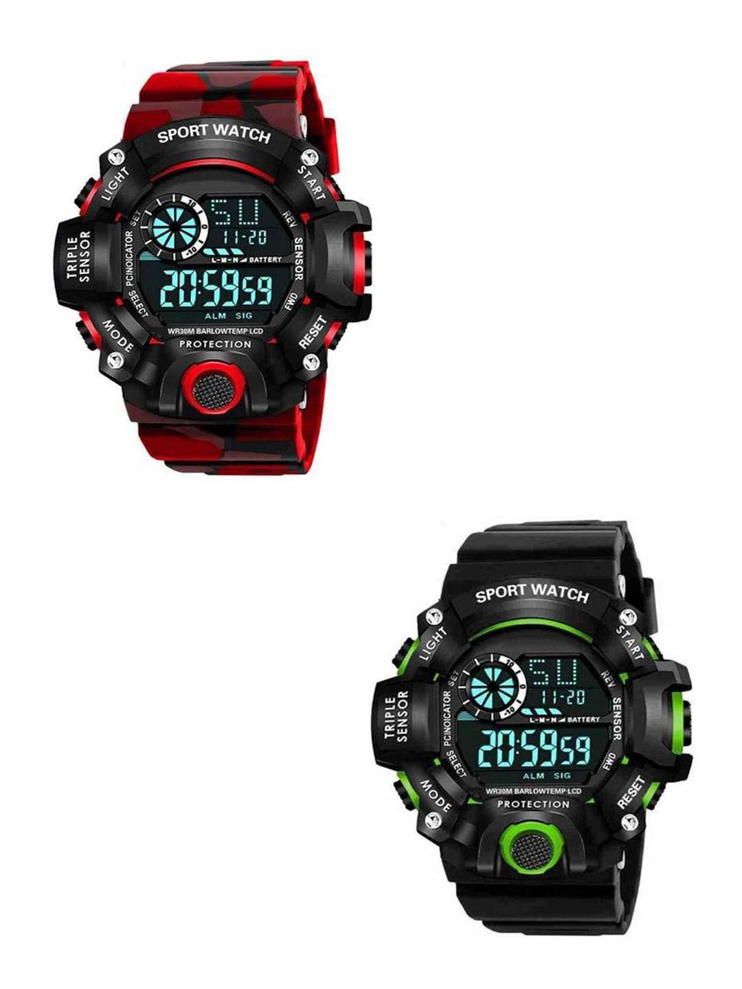 Hala Men Pack of 2 Solid Round Tang Regular Digital Watches