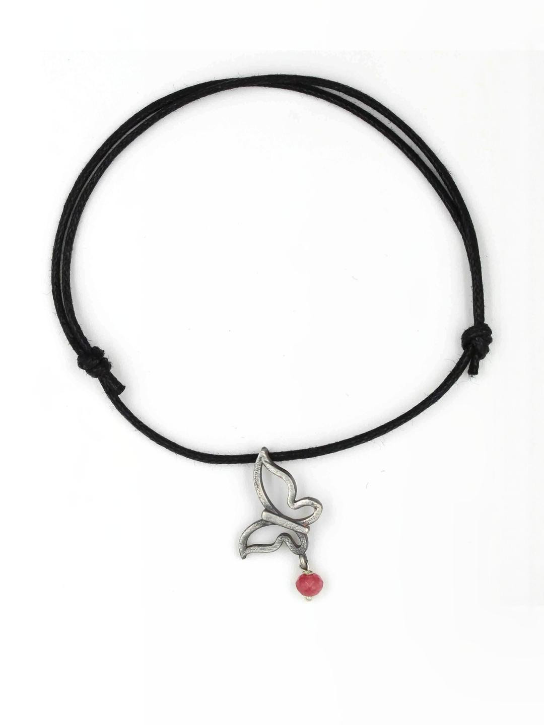 gurjari jewellers Women Black Solid Butterfly Charm Anklet