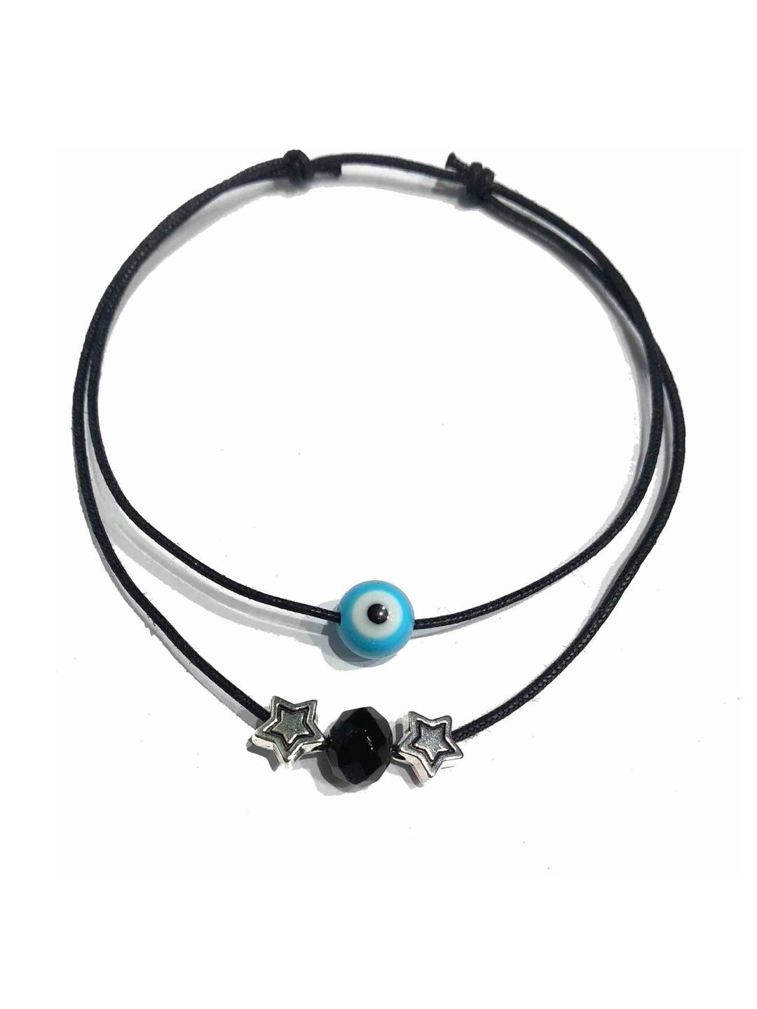 gurjari jewellers Black Glass Beads  Adjustable Anklet