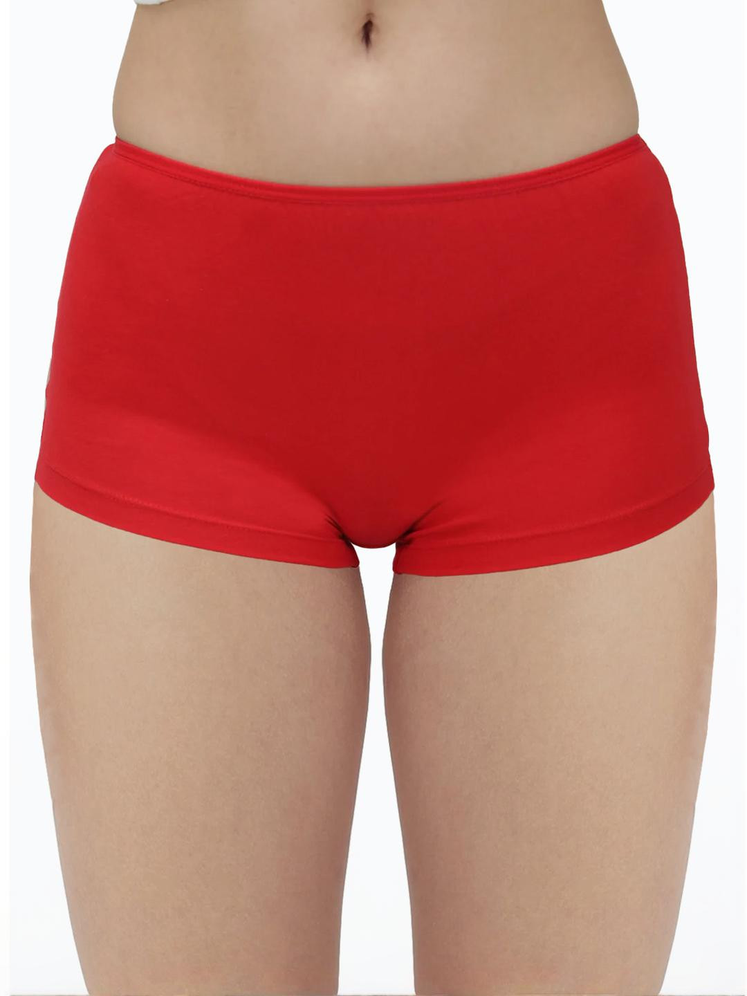Amul Comfy Women's Cotton Plain Multicolor Outer Elastic Regular Boy Shorts Panty - Pack of 6 (#Boyleg-PL)