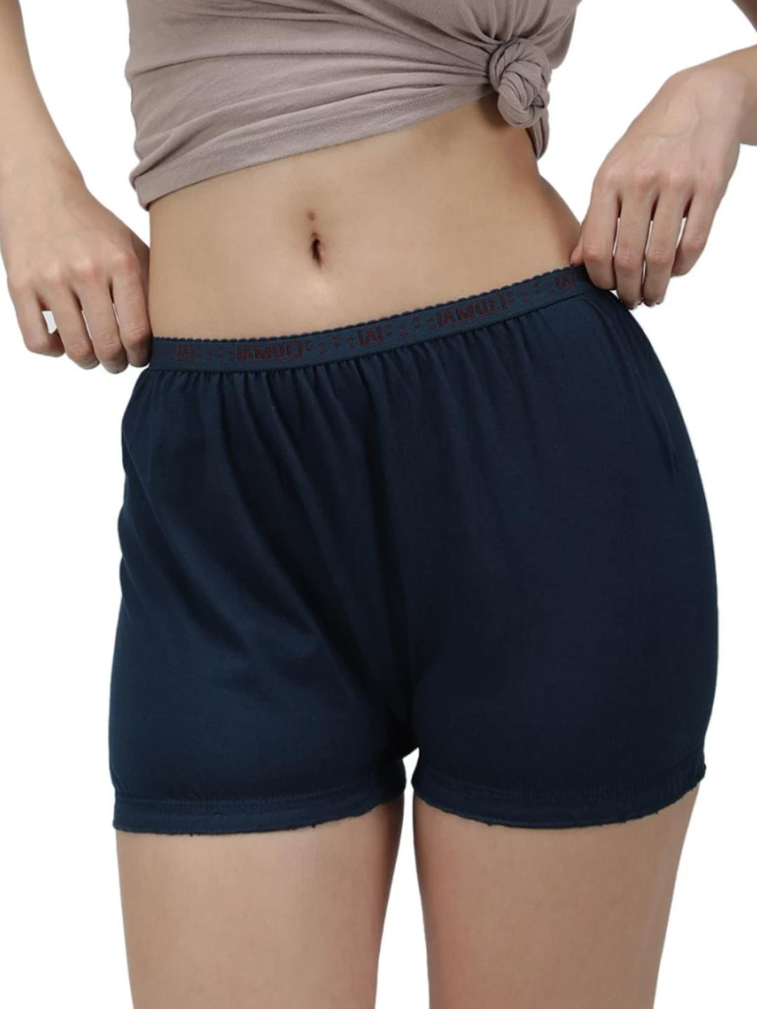 Amul Comfy Women's Cotton Plain Multicolor Outer Elastic Regular Bloomers - Pack of 10 (#Bloomer-PL)