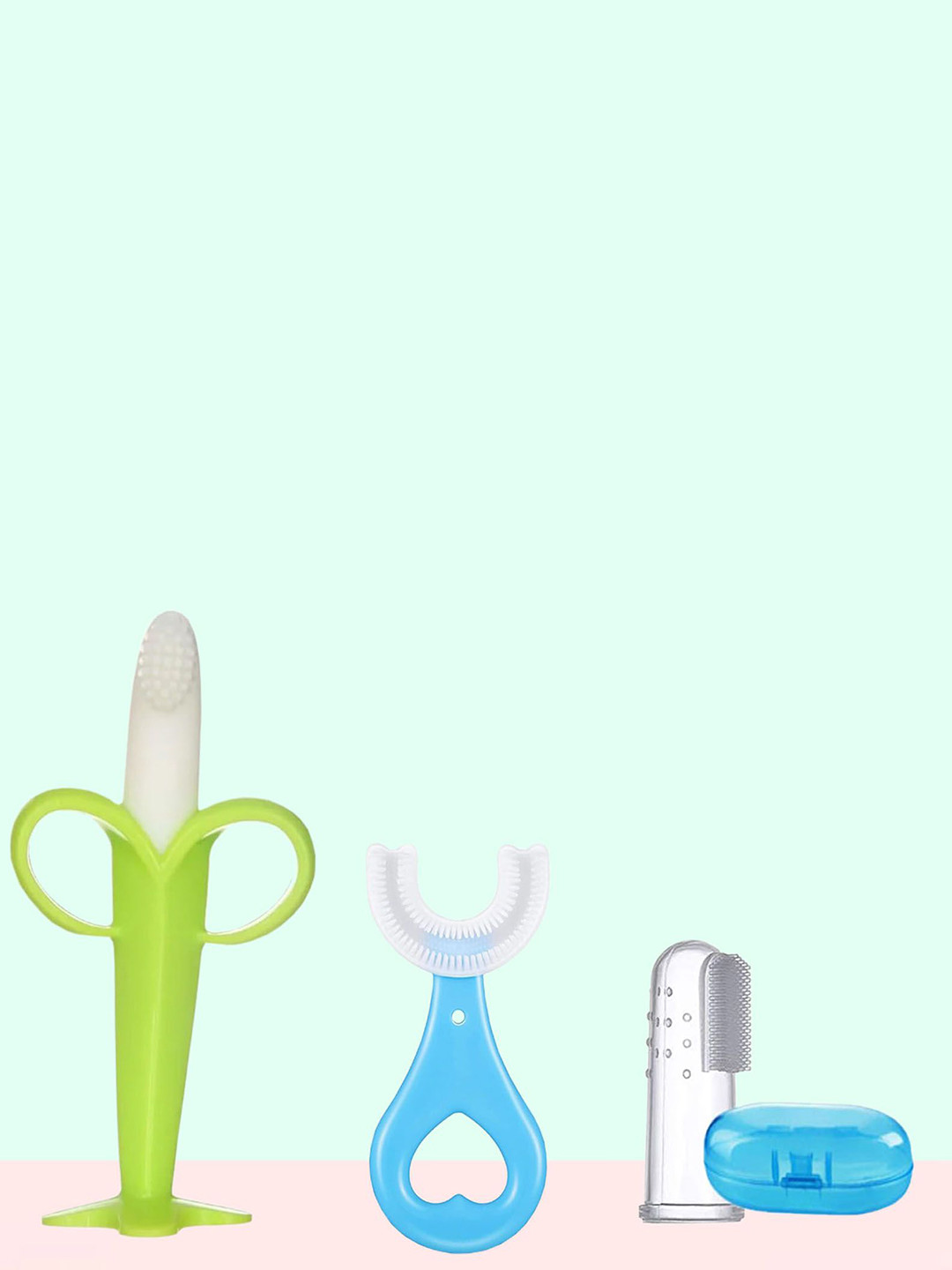 Joy Buzz Set Of 3 BPA Free Soft Baby Toothbrushes