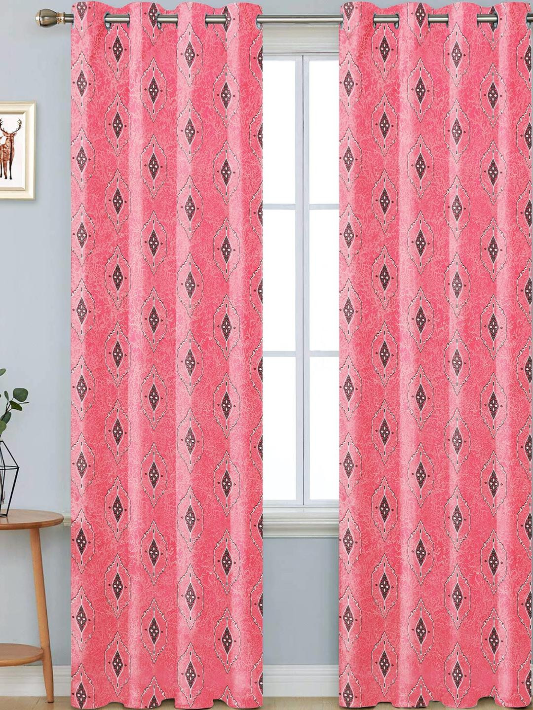 Ville Style Pink Set of 2 Printed Door Curtain