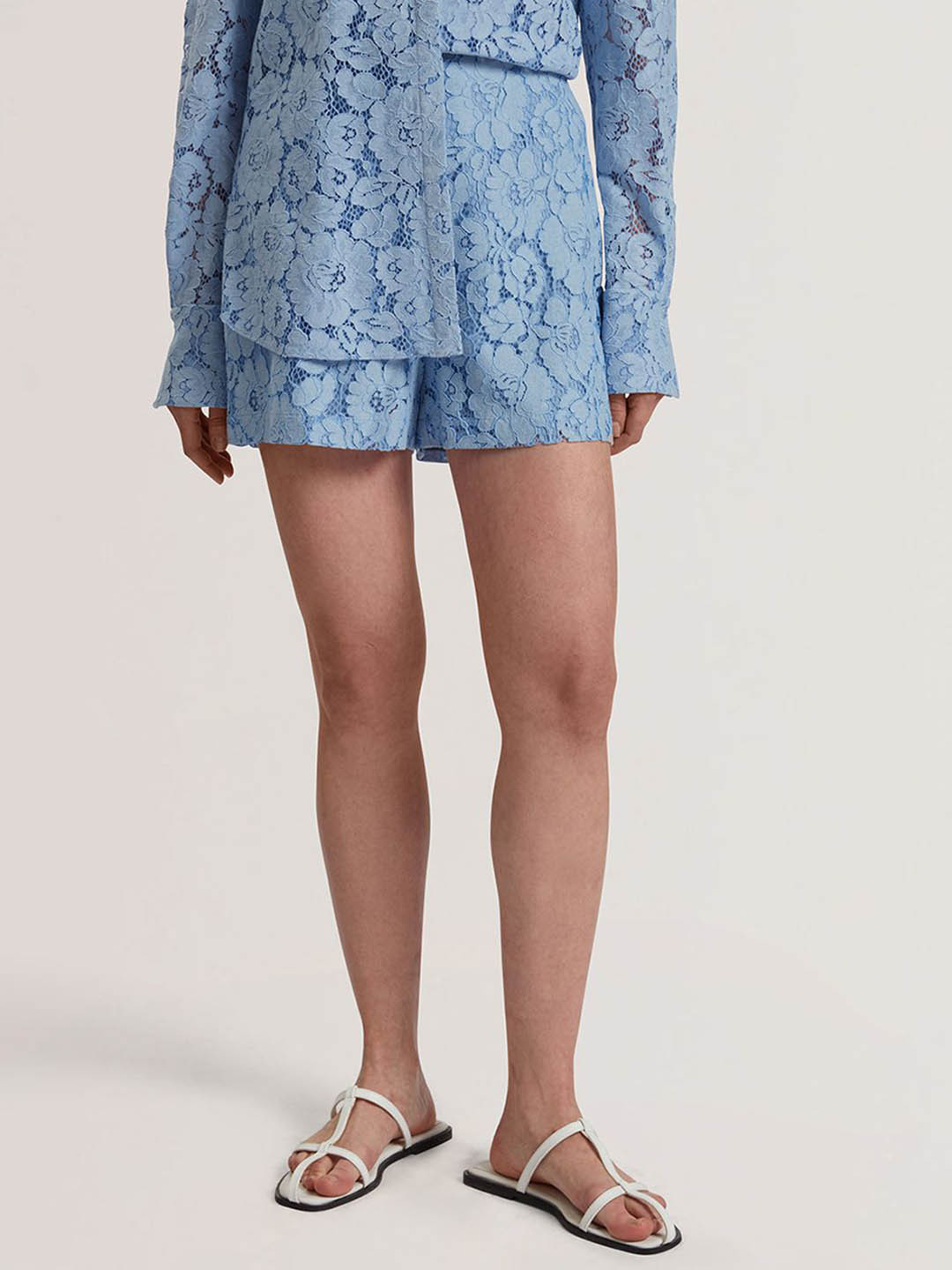 Ted Baker Women Floral Lace Slim Fit High-Rise Shorts