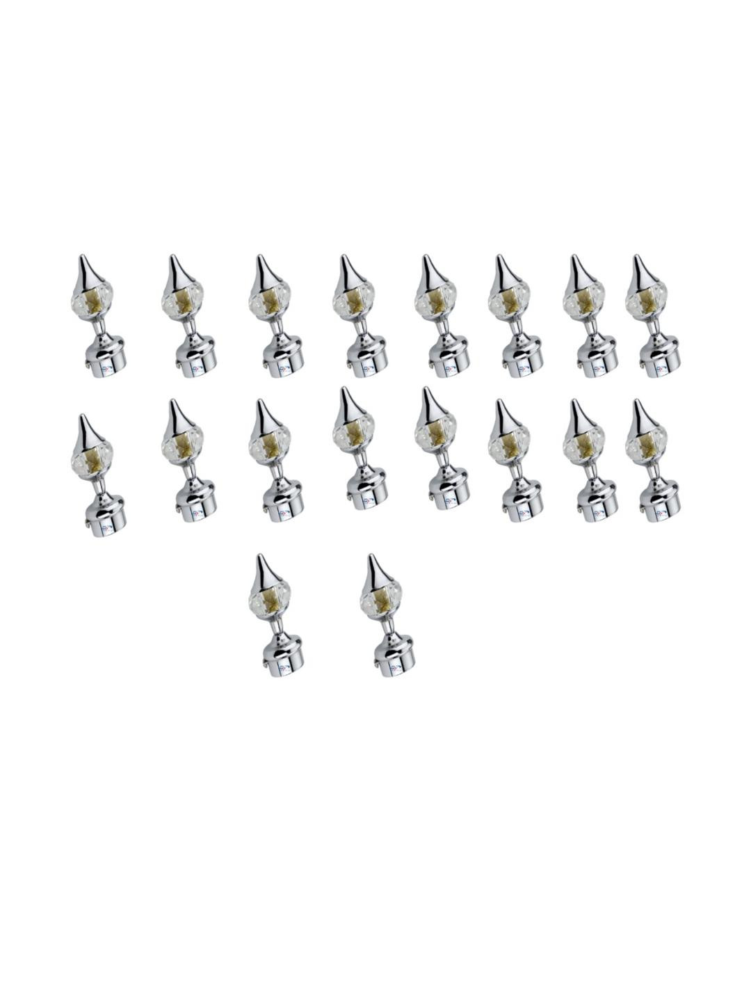 GROWNIX Pair of 9 White Crystal Curtain Brackets