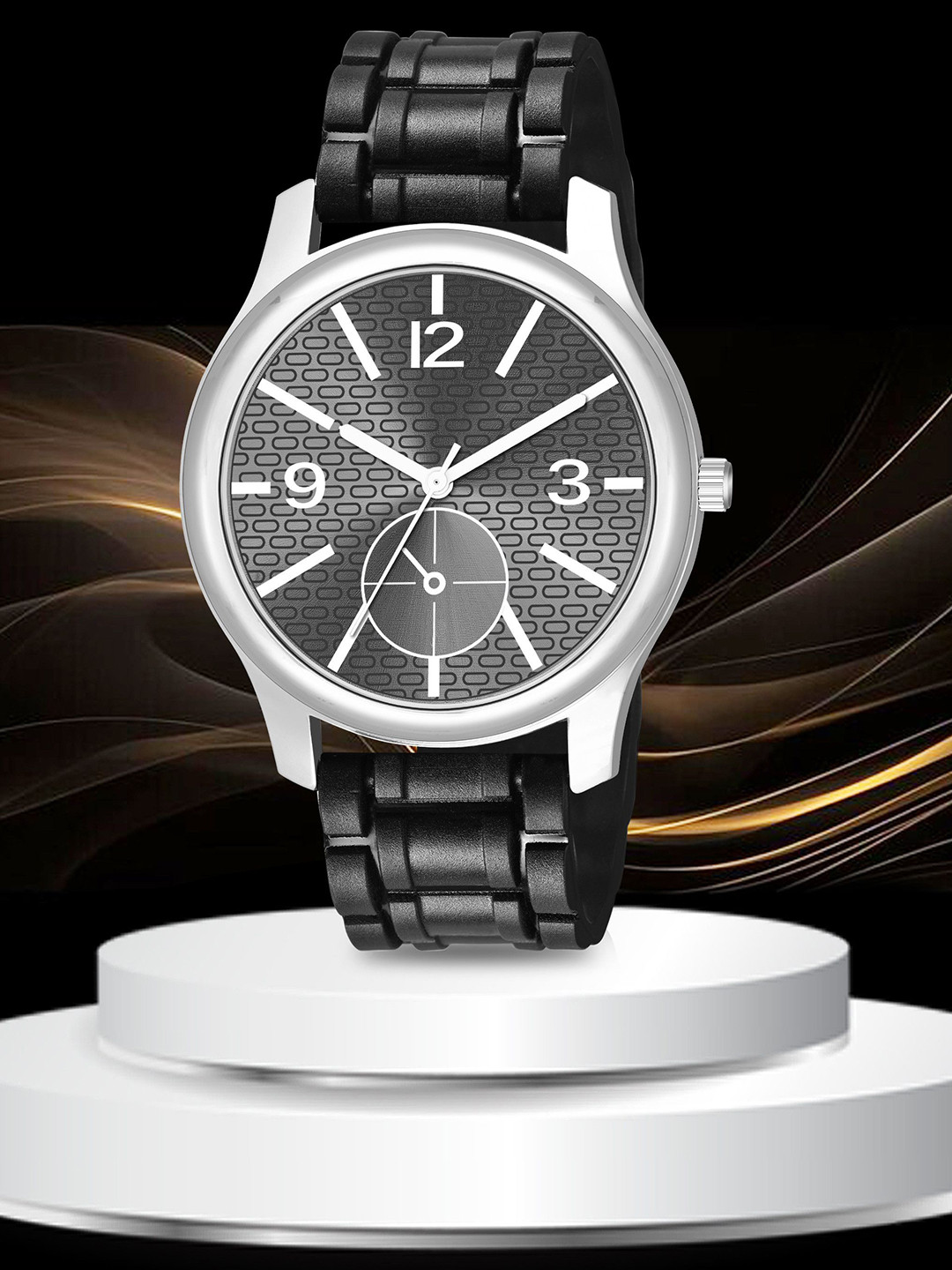 Gopal Shopcart Unisex Round Dial Analogue Watch 1017SLV M5 GERY D 801BLK