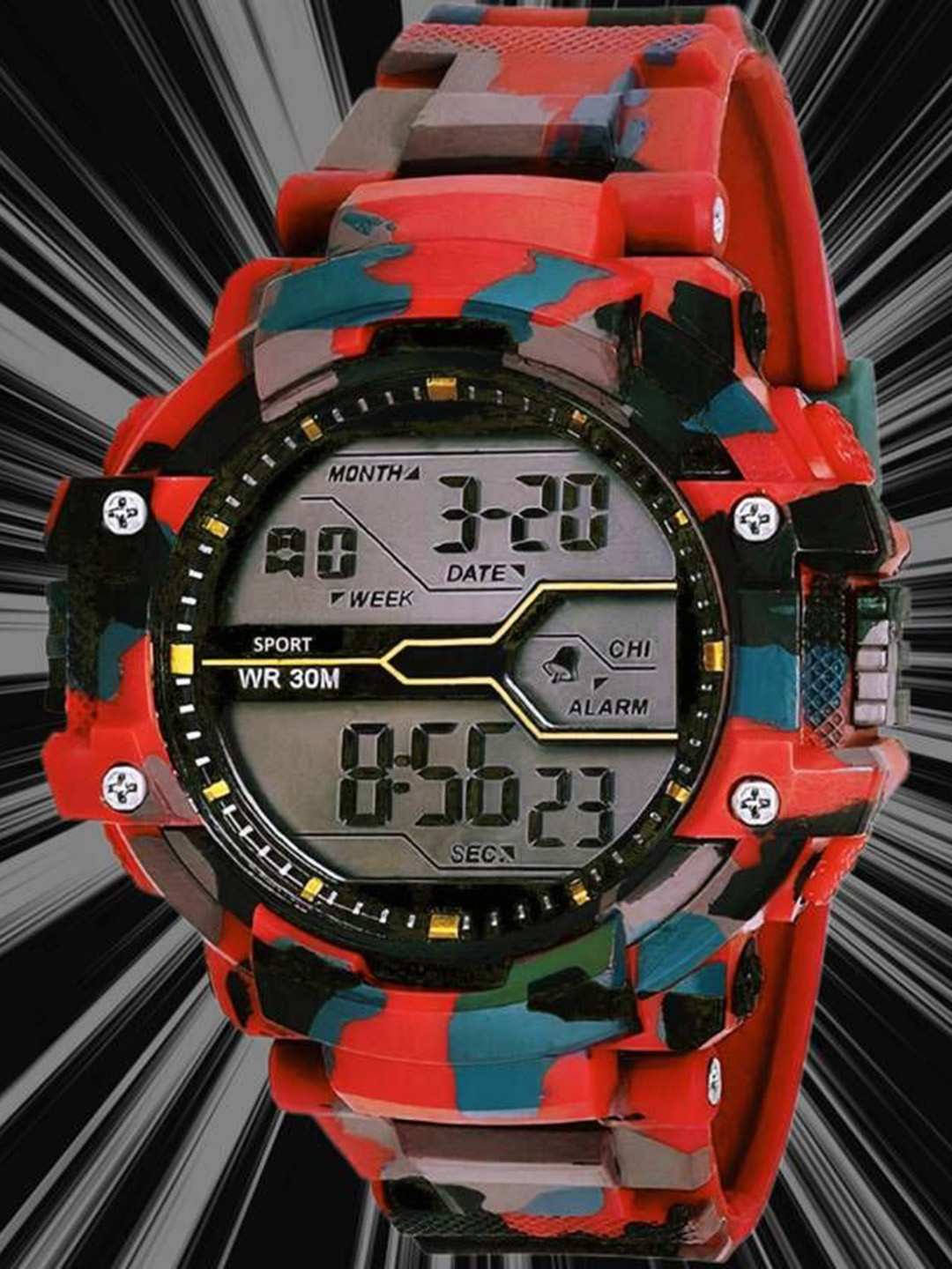 Hala Men Solid Round Tang Regular Digital Watch-MILITARY-2