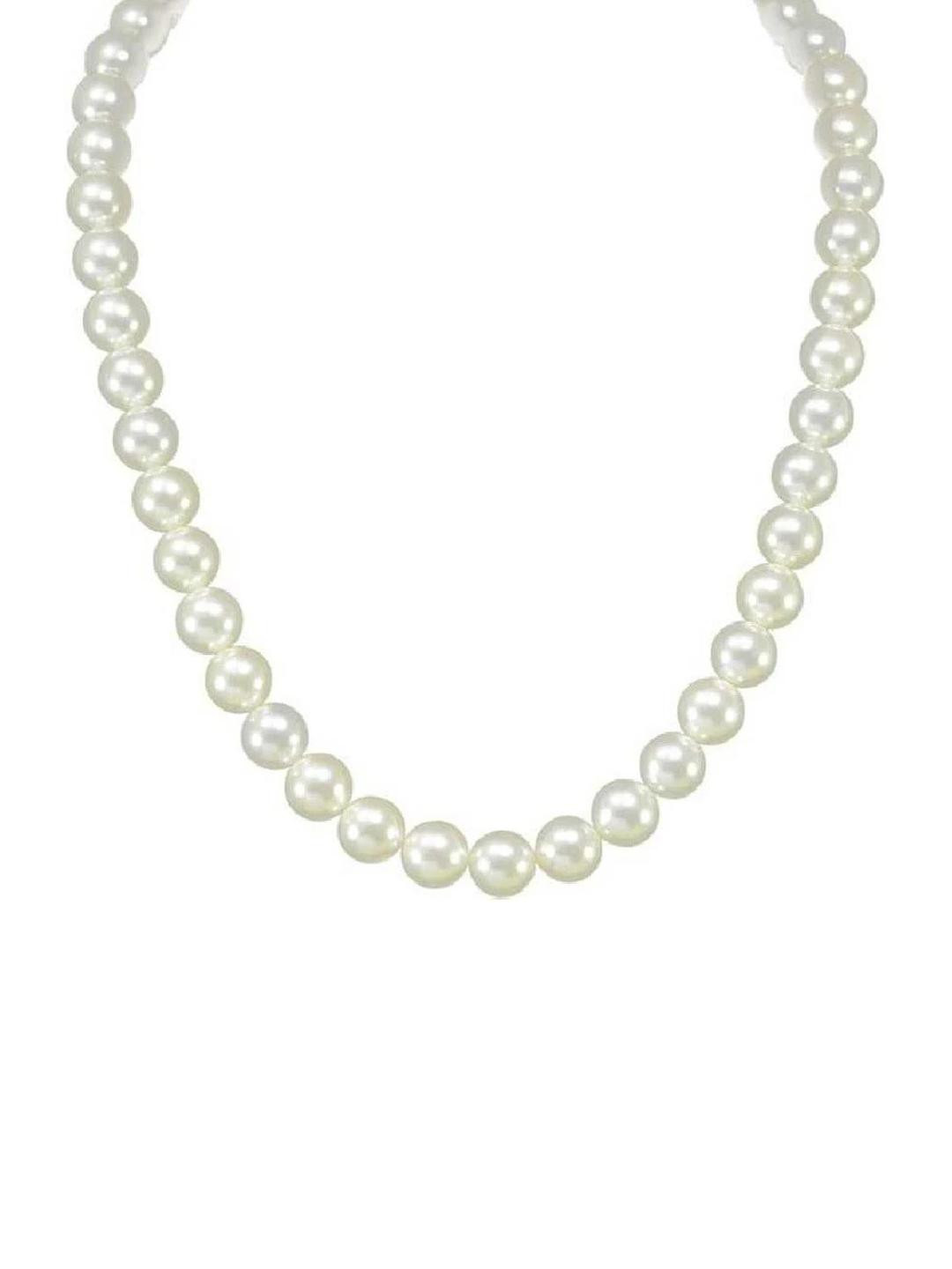 AURRA STORES Women White Color Artificial Beads Ethnic Necklace
