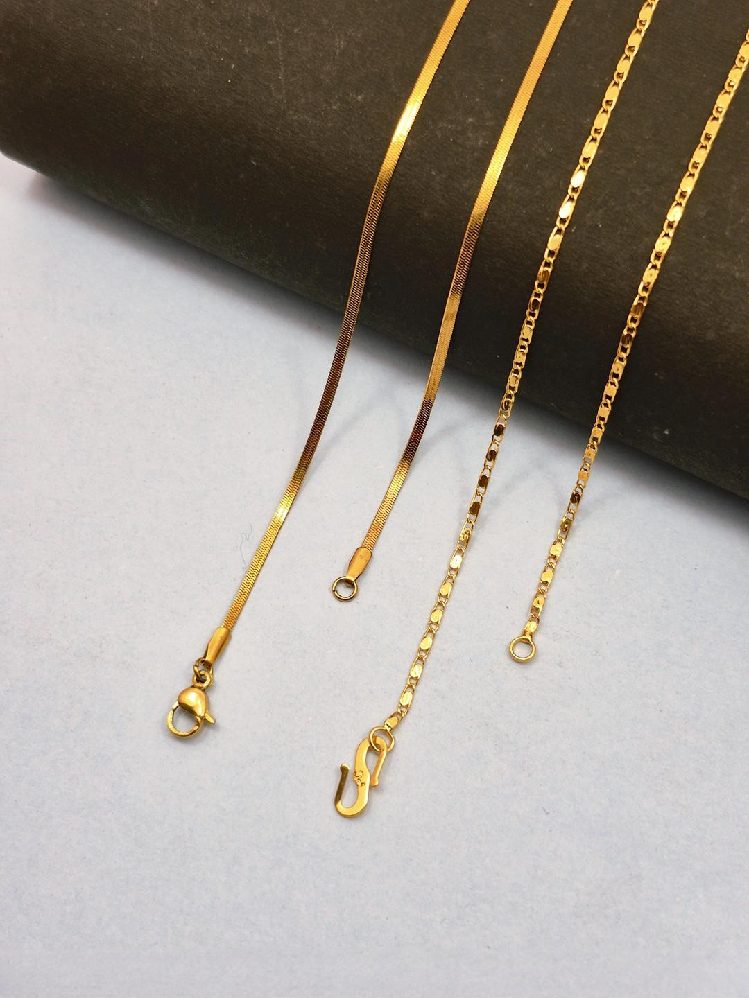 DIVYANSHI COLLECTION Unisex Set of 2 Gold plated Designer Ethnic S-Hook Chain