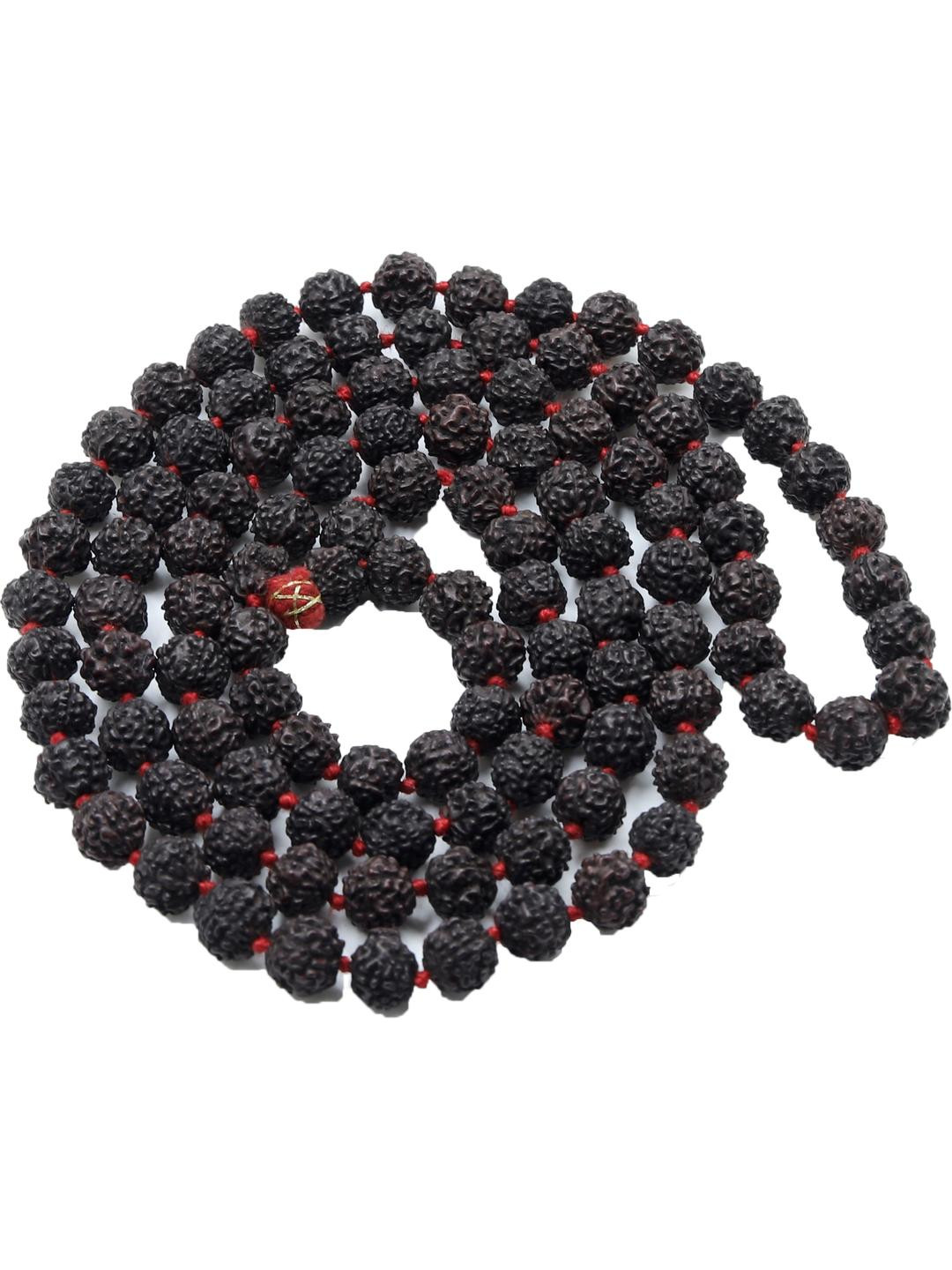 AURRA STORES Aadult Black Rudraksha Beaded Chain