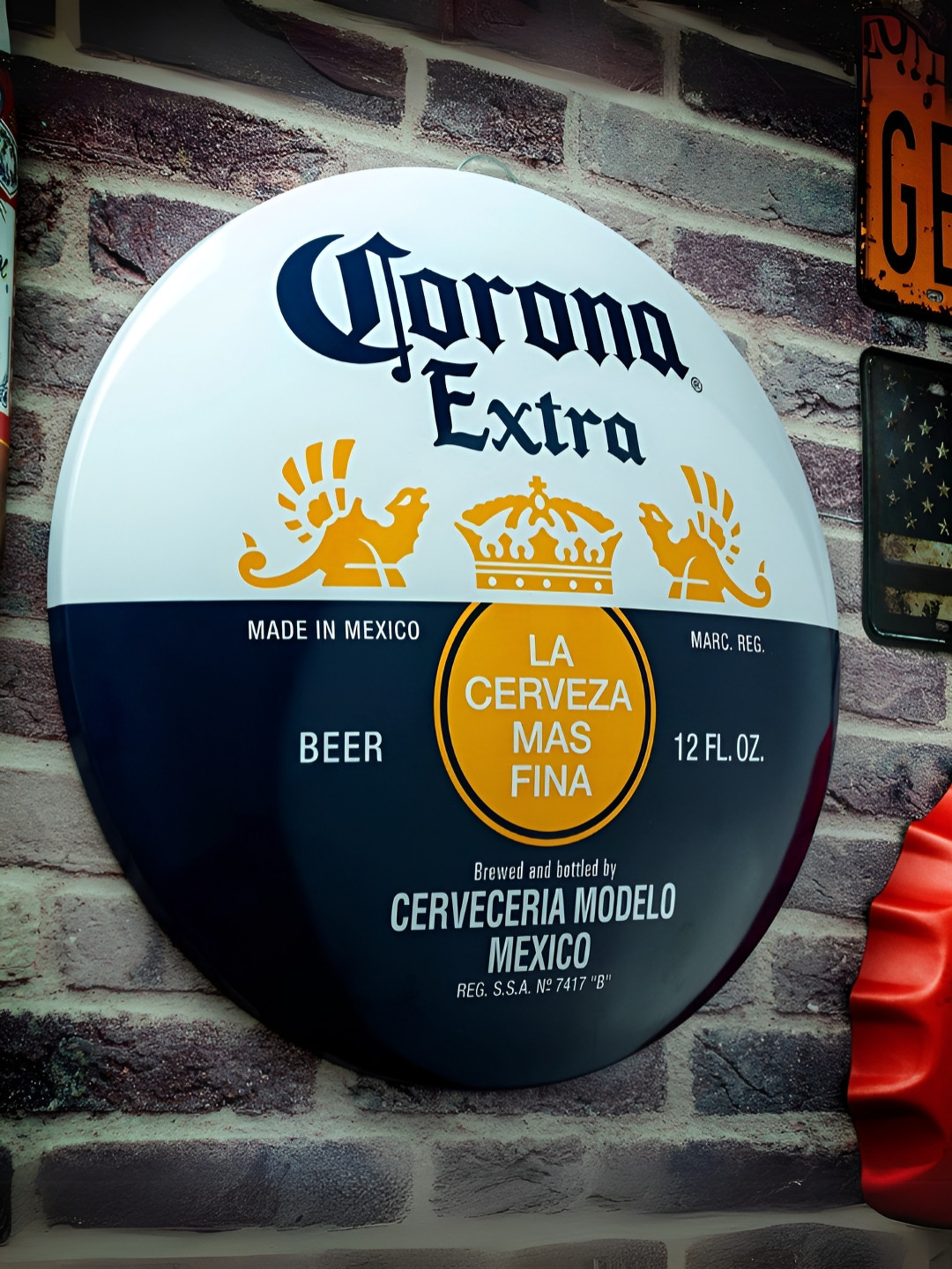 eazy wagon Corona Extra Metal Matte Hanging Hall Wall Hangings-15.7In