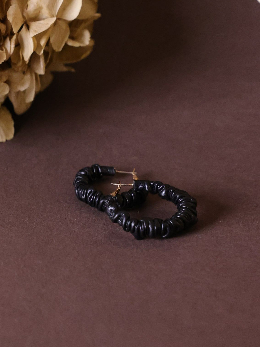 Senshi Leather Circular Hoop Earrings