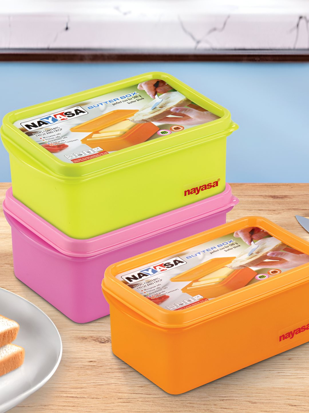 Nayasa Multicoloured 2025 Plastic Easy to Clean Box Container