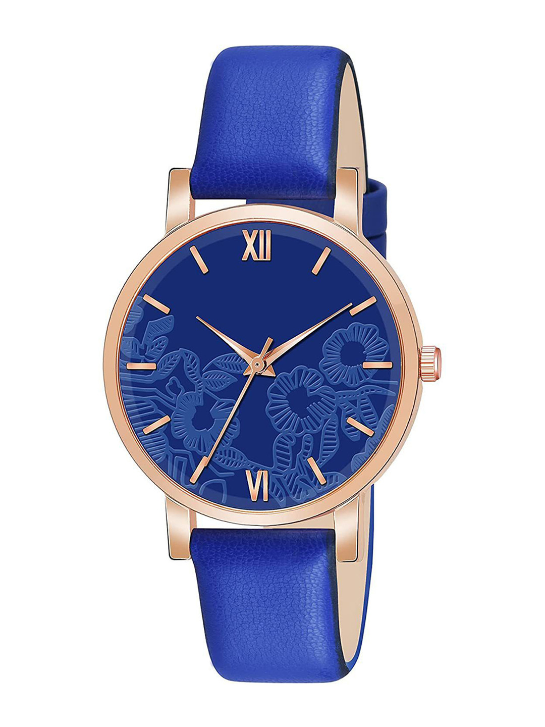Gopal Shopcart Women Printed Dial & Straps Analogue Watch C36RG BLU R1 Leather