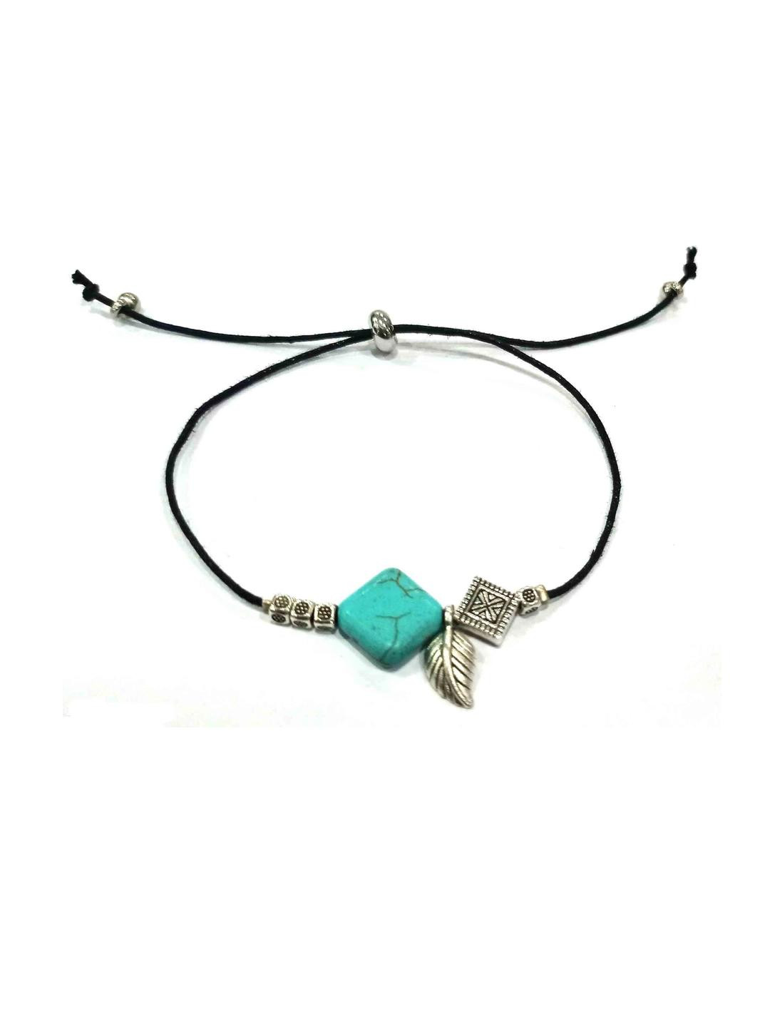 gurjari jewellers Women Turquoise Beads Thread Charm Bracelets