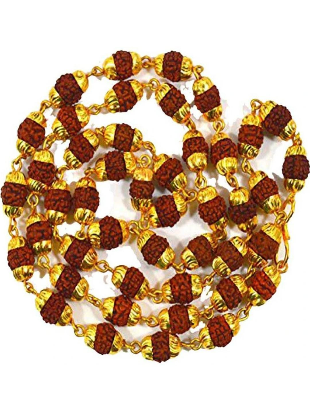 AURRA STORES Gold-Plated Rudraksh Chain