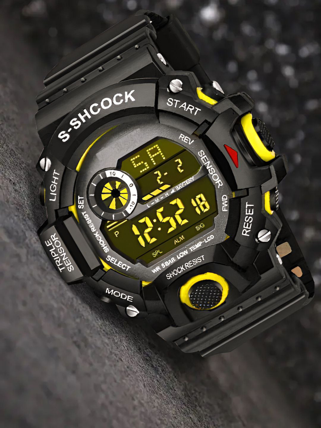 Hala Men Aluminium Dial Digital Sports Watch Watch YELLOW-SSA-3