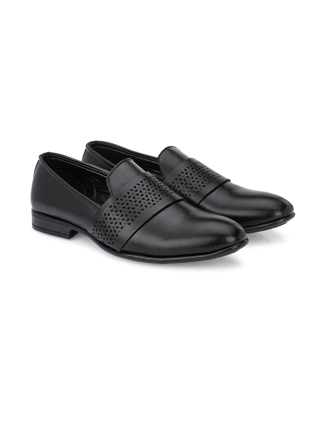 G L Trend Men Perforations Patent Leather Mojaris