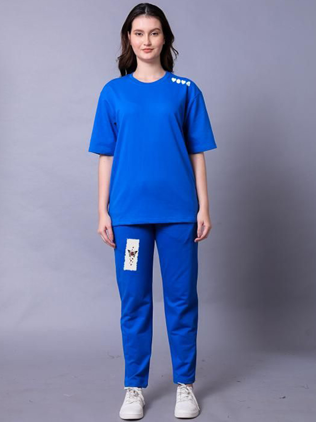 Lazy Lush Printed Pure Cotton T-Shirt & Joggers Co-Ord Set