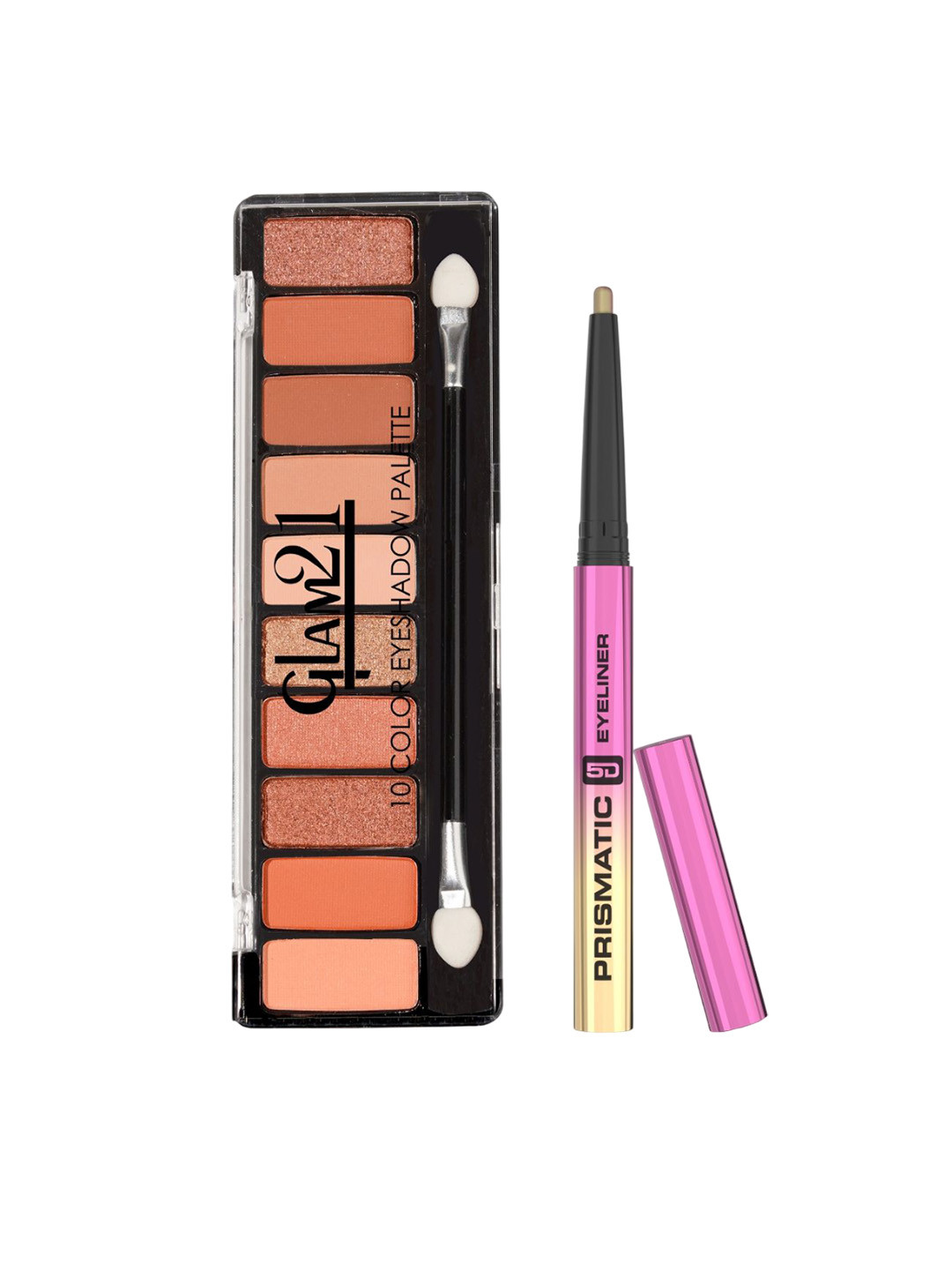 GLAM21 Set Of 2 Eyeshadow Palette - Mystique With Prismatic 5D Eyeliner - Mirage