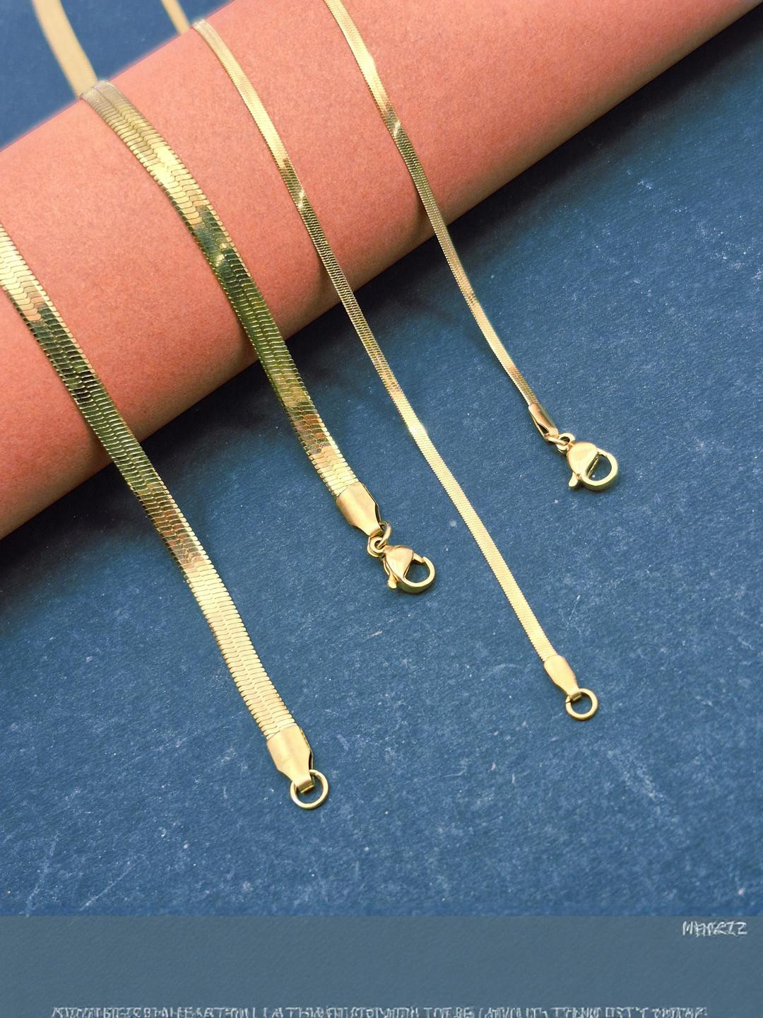 DIVYANSHI COLLECTION Pack of 2 Unisex Brass Gold-Plated Chain